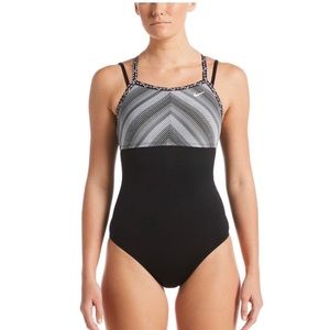 Nike NWT Medium Striped Double Crossback One Piece